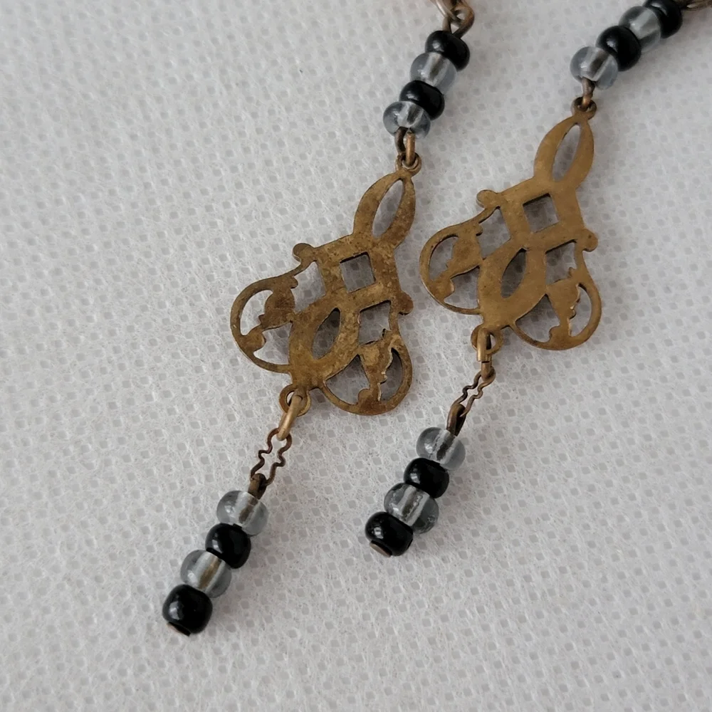 Beaded Drop Chandelier Earrings